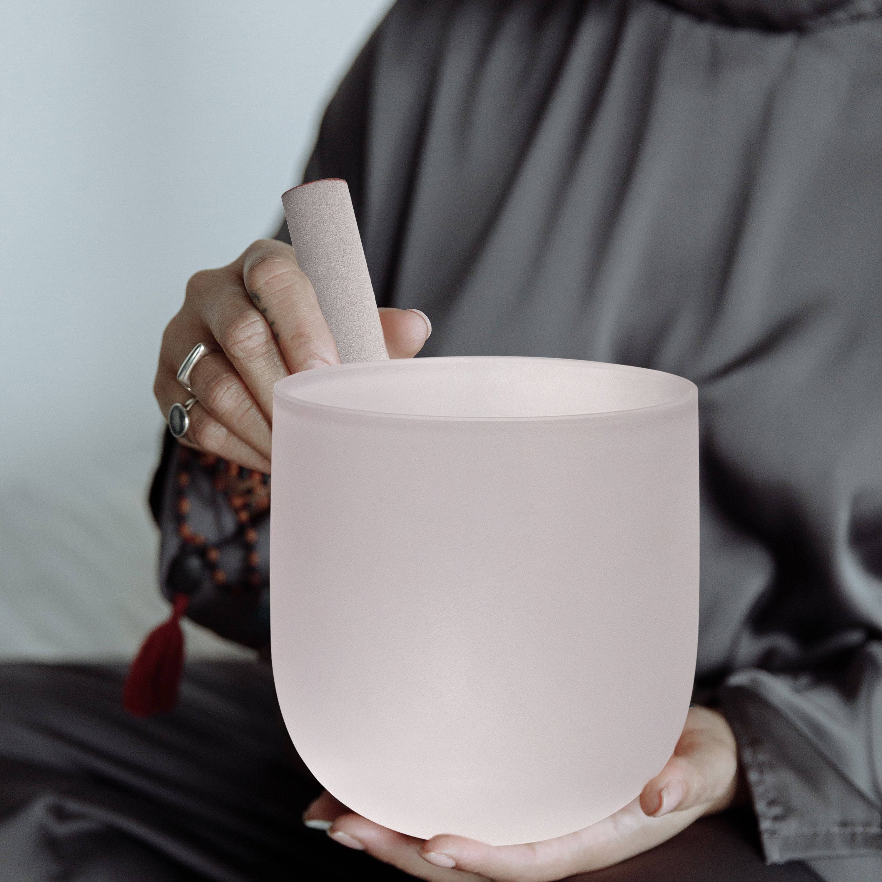 TOPFUND 432 Hz G Note Crystal Singing Bowl 7 inch Throat Chakra Sound Healing Meditation - TOPFUND Crystal Singing Bowl