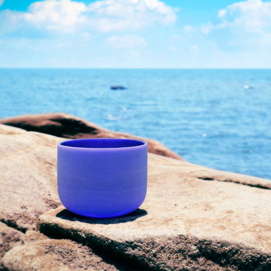 TOPFUND 432 Hz Violet A# Note Crystal Singing Bowl Pineal Chakra 10 inch - TOPFUND Crystal Singing Bowl