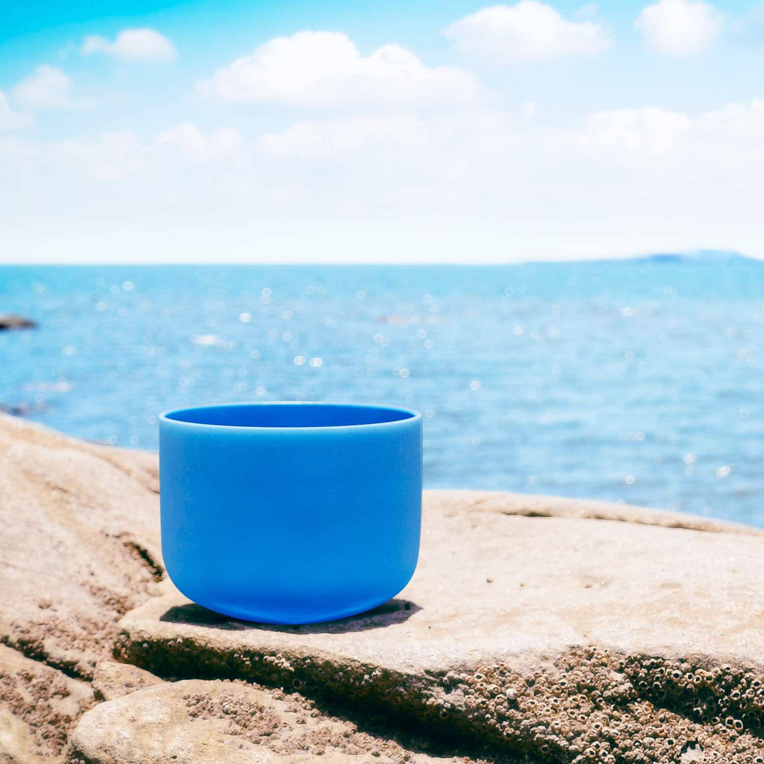 TOPFUND 741 Hz Blue Crystal Singing Bowl Throat Chakra 10 inch - TOPFUND Crystal Singing Bowl