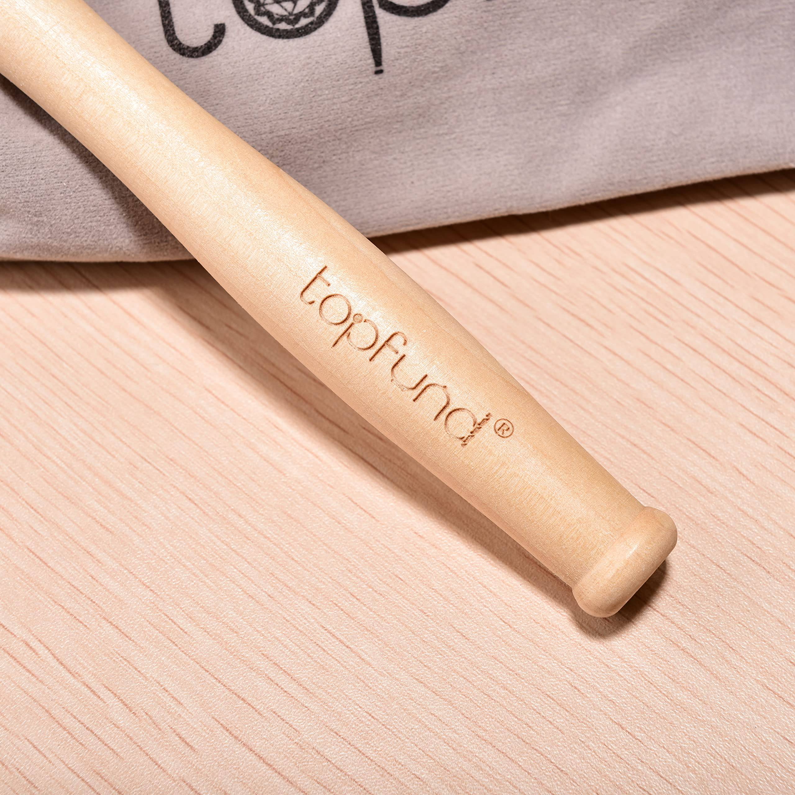 TOPFUND Crystal Singing Bowl Rubber Mallet with Suede Bundle Pocket - TOPFUND Crystal Singing Bowl