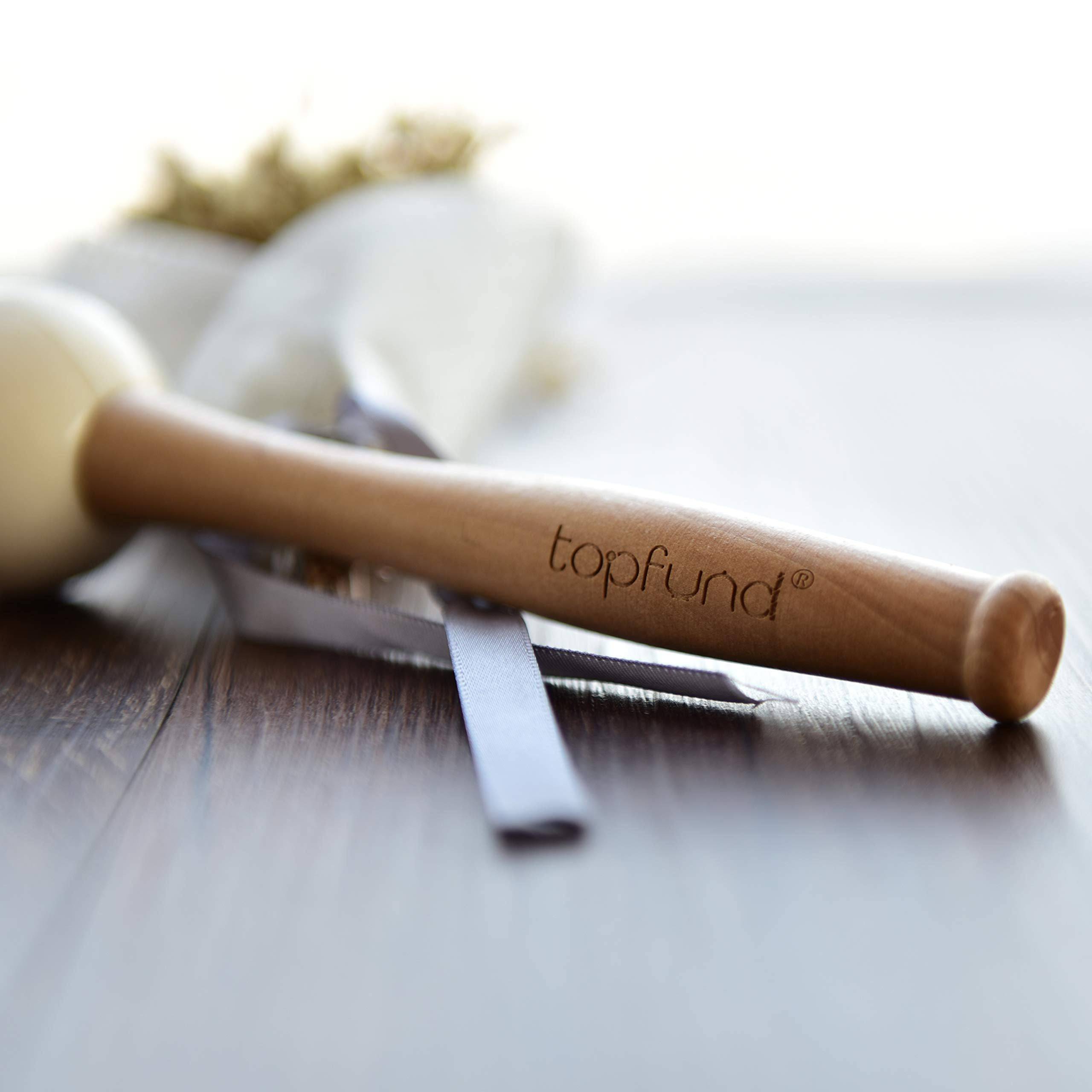 TOPFUND Crystal Singing Bowl Rubber Mallet with Suede Bundle Pocket - TOPFUND Crystal Singing Bowl