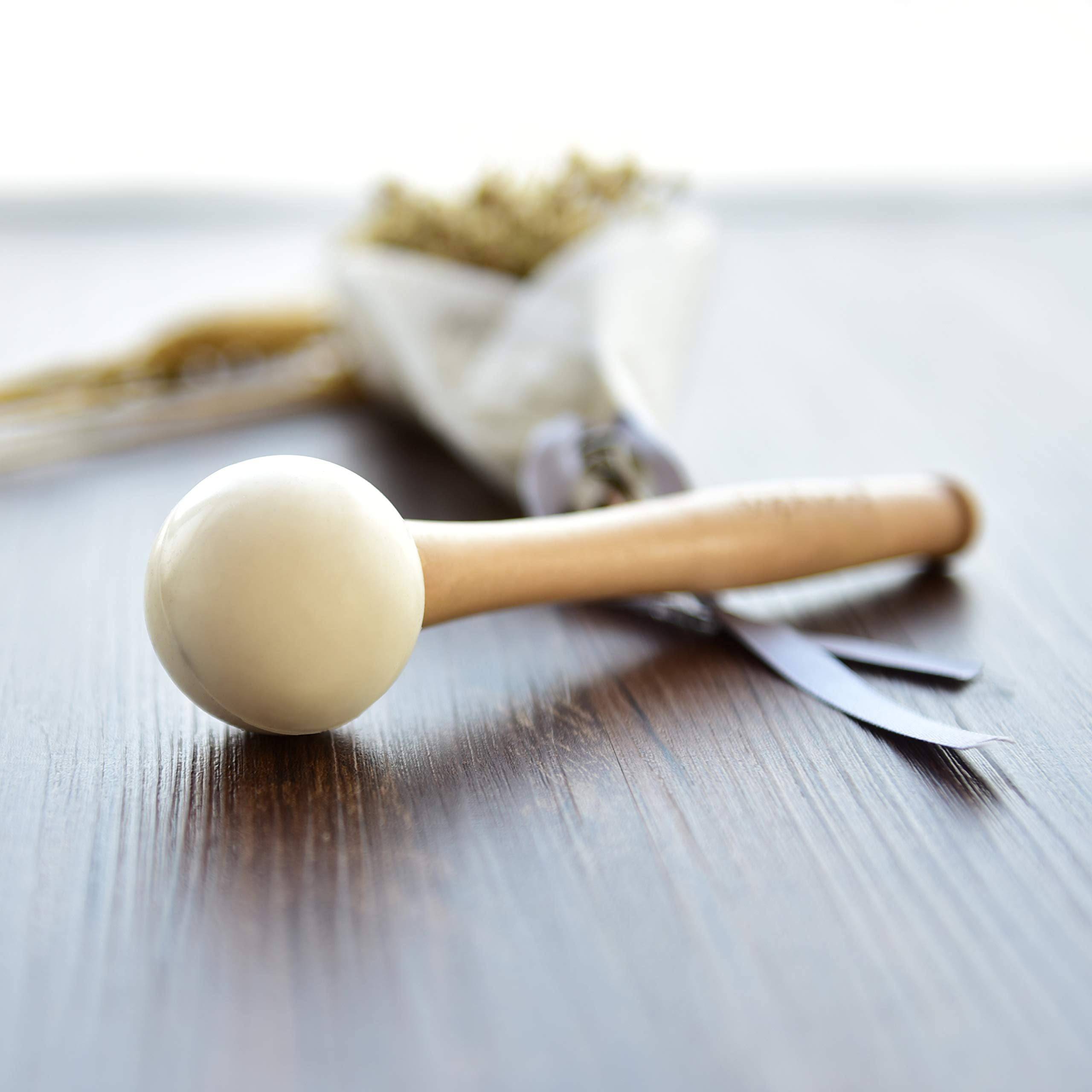 TOPFUND Crystal Singing Bowl Rubber Mallet with Suede Bundle Pocket - TOPFUND Crystal Singing Bowl