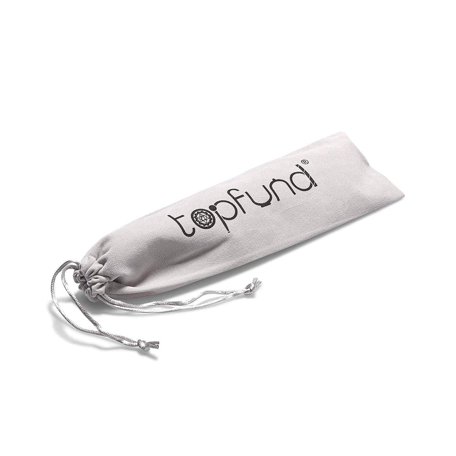 TOPFUND Perfect Pitch C Note Crystal Singing Bowl Root Chakra 7 inch with Heavy Duty Carrying Case and Singing Bowl Mallet Suede Striker - TOPFUND Crystal Singing Bowl
