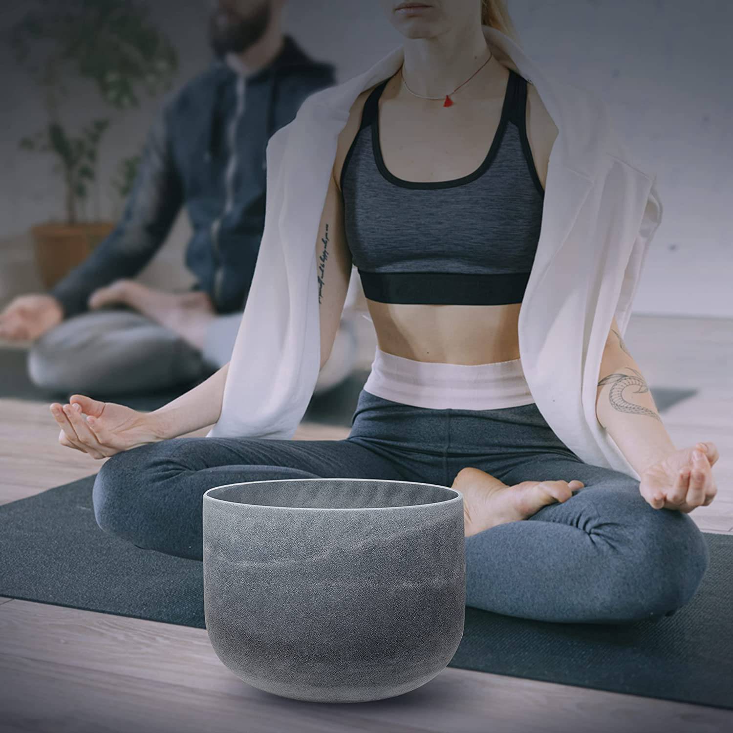 TOPFUND 8-10 inch Chakra Set of 7 Moldavite Fusion Crystal Singing Bowls - TOPFUND Crystal Singing Bowl