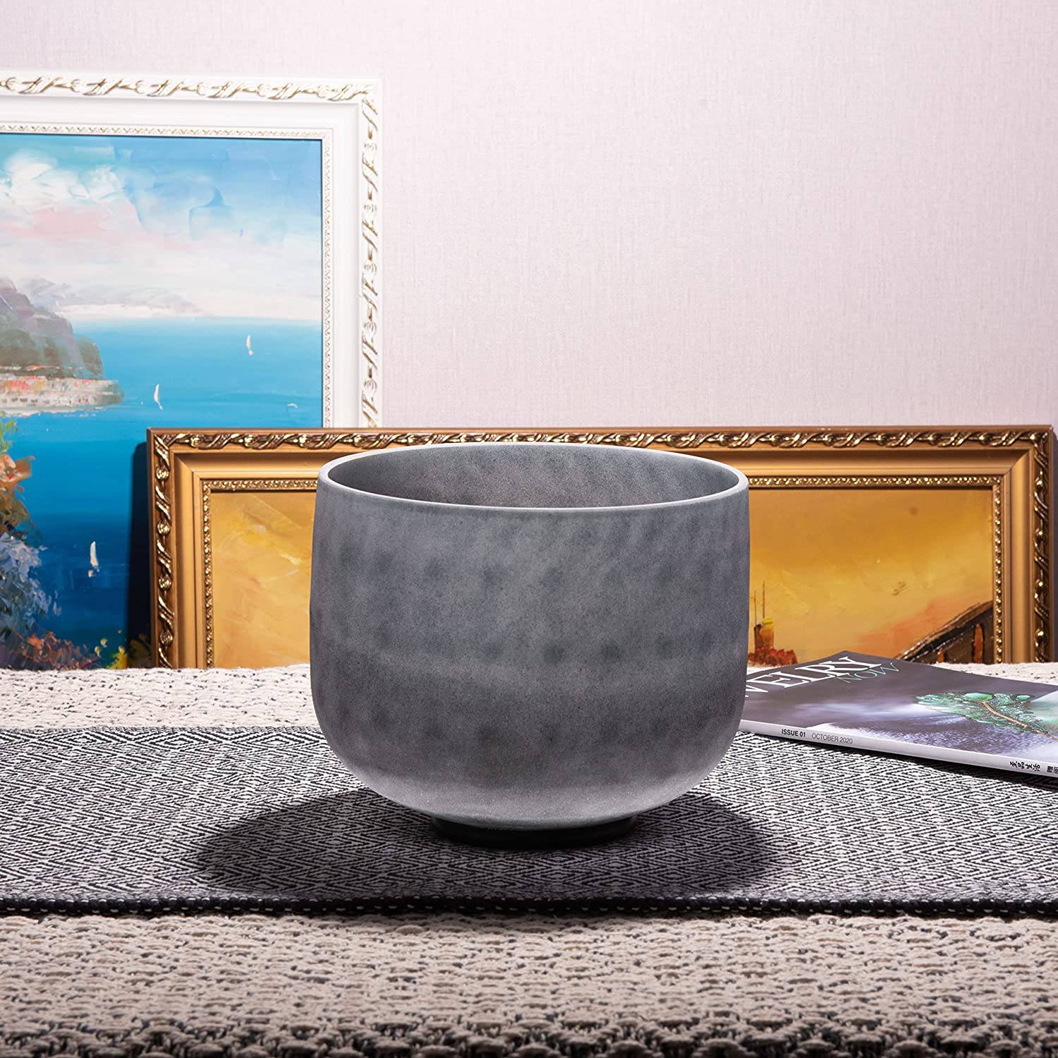 TOPFUND 8-10 inch Chakra Set of 7 Moldavite Fusion Crystal Singing Bowls - TOPFUND Crystal Singing Bowl