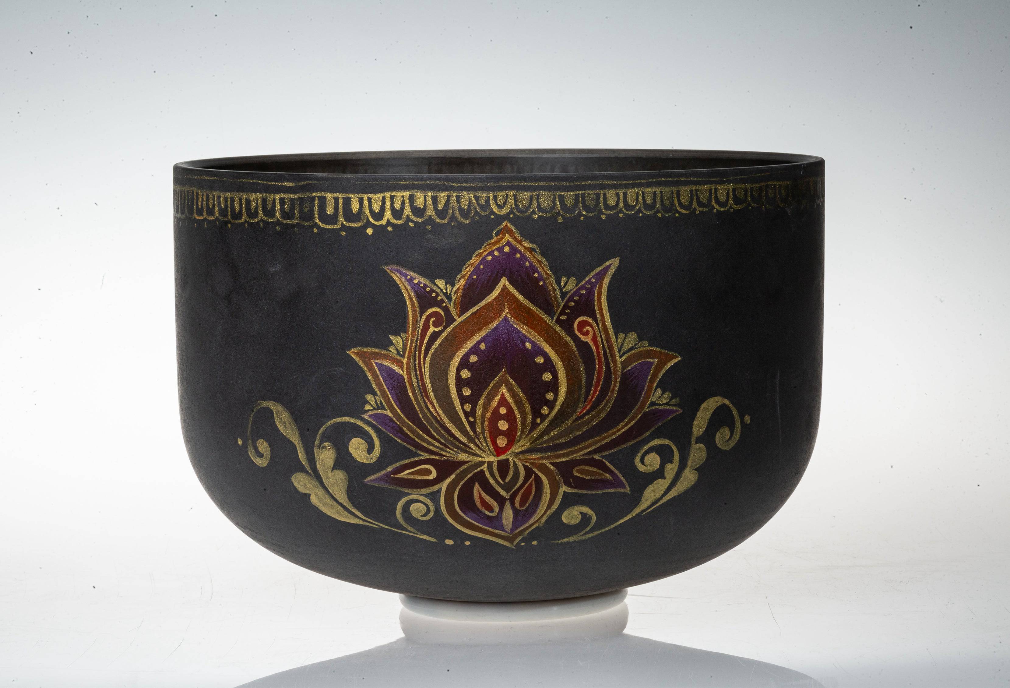 TOPFUND Hand-drawn Crystal Singing Bowl Tibet Lotus Series - TOPFUND Crystal Singing Bowl