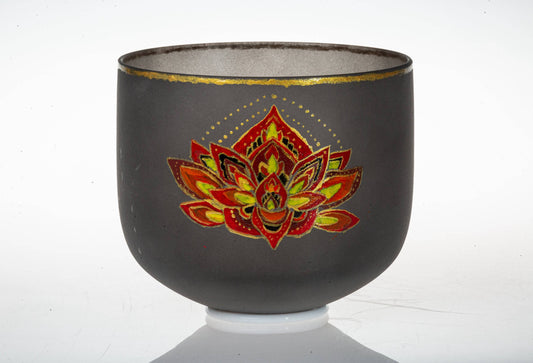 TOPFUND Hand-drawn Crystal Singing Bowl Tibet Lotus Series - TOPFUND Crystal Singing Bowl