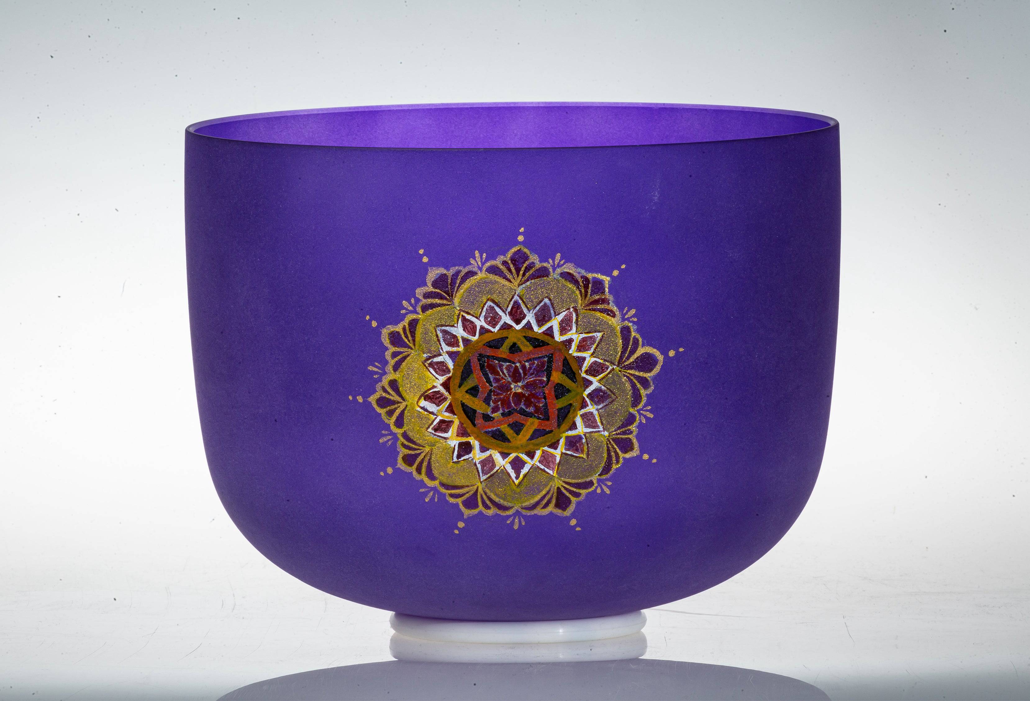 TOPFUND Hand-drawn Crystal Singing Bowl Tibetan Color Series - TOPFUND Crystal Singing Bowl