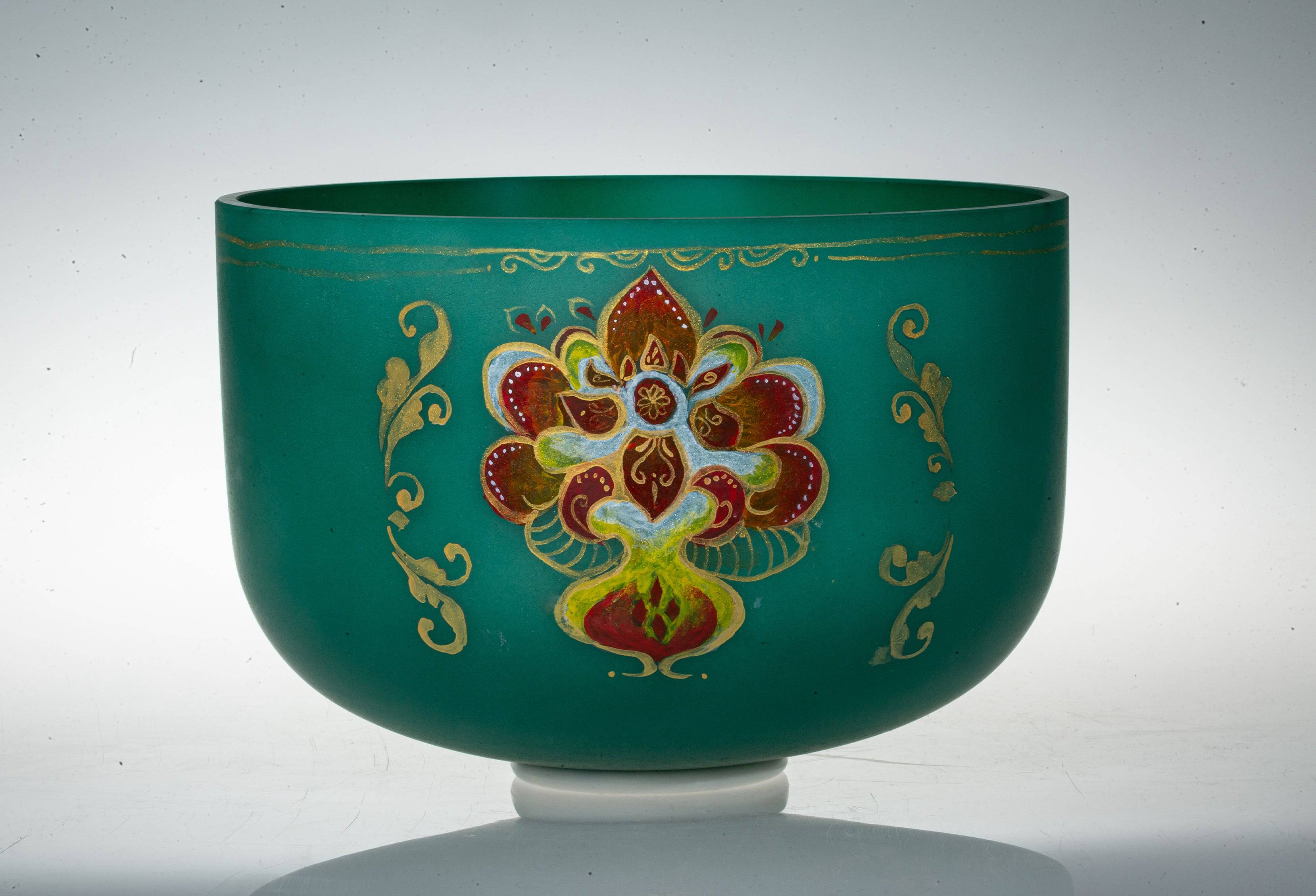 TOPFUND Hand-drawn Crystal Singing Bowl Tibetan Color Series - TOPFUND Crystal Singing Bowl