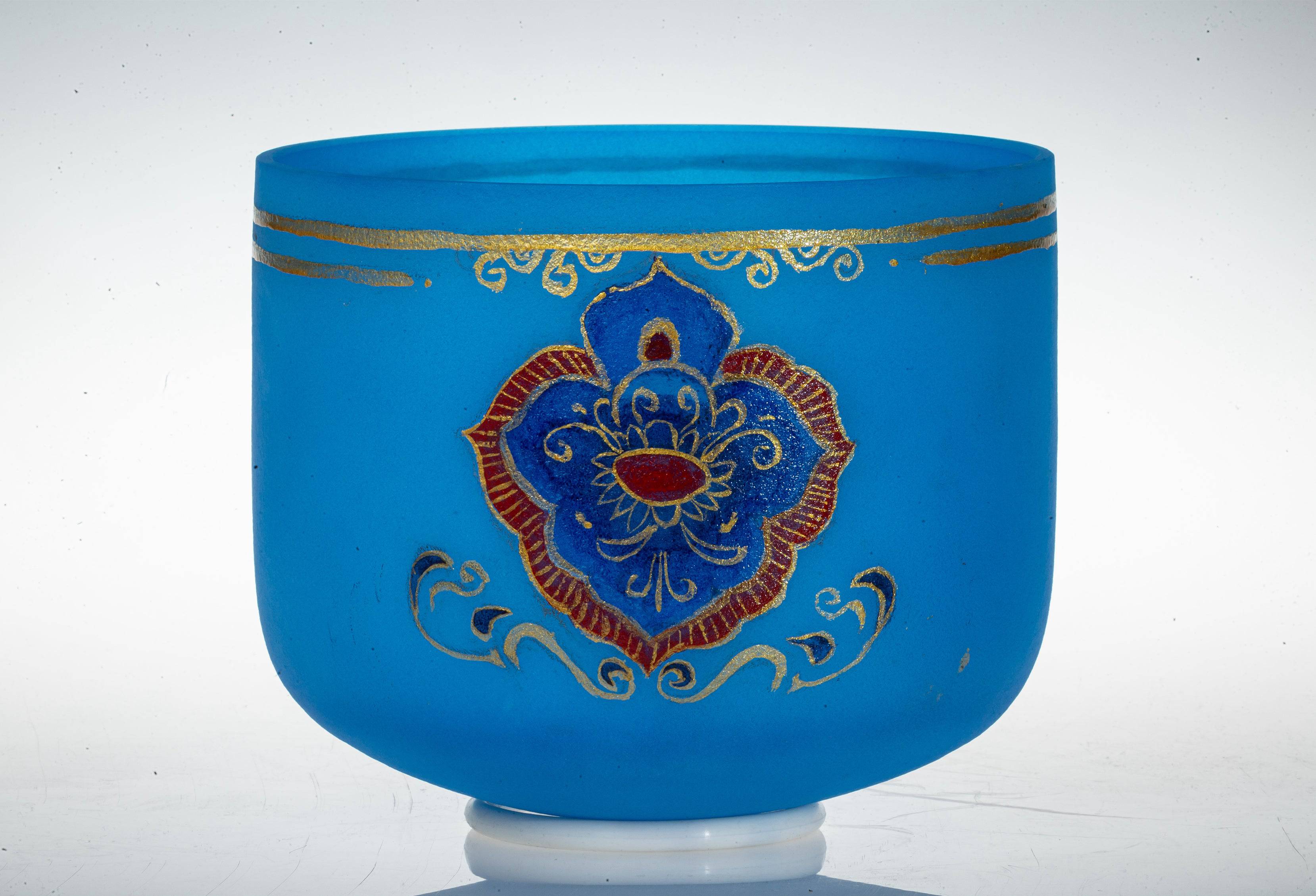 TOPFUND Hand-drawn Crystal Singing Bowl Tibetan Color Series - TOPFUND Crystal Singing Bowl