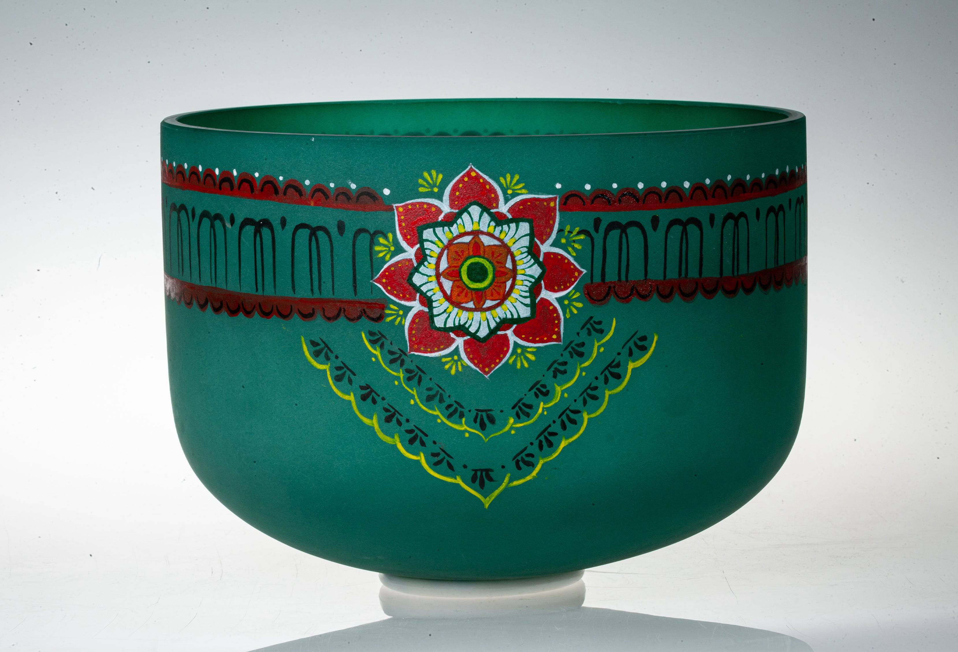 TOPFUND Hand-drawn Crystal Singing Bowl Tibetan Color Series - TOPFUND Crystal Singing Bowl