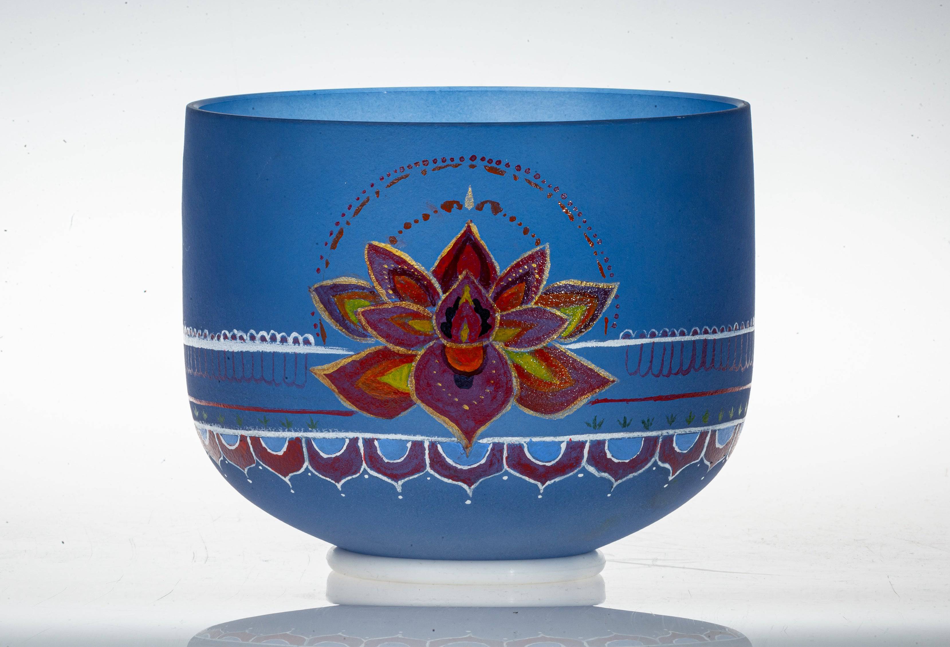TOPFUND Hand-drawn Crystal Singing Bowl Tibetan Color Series - TOPFUND Crystal Singing Bowl