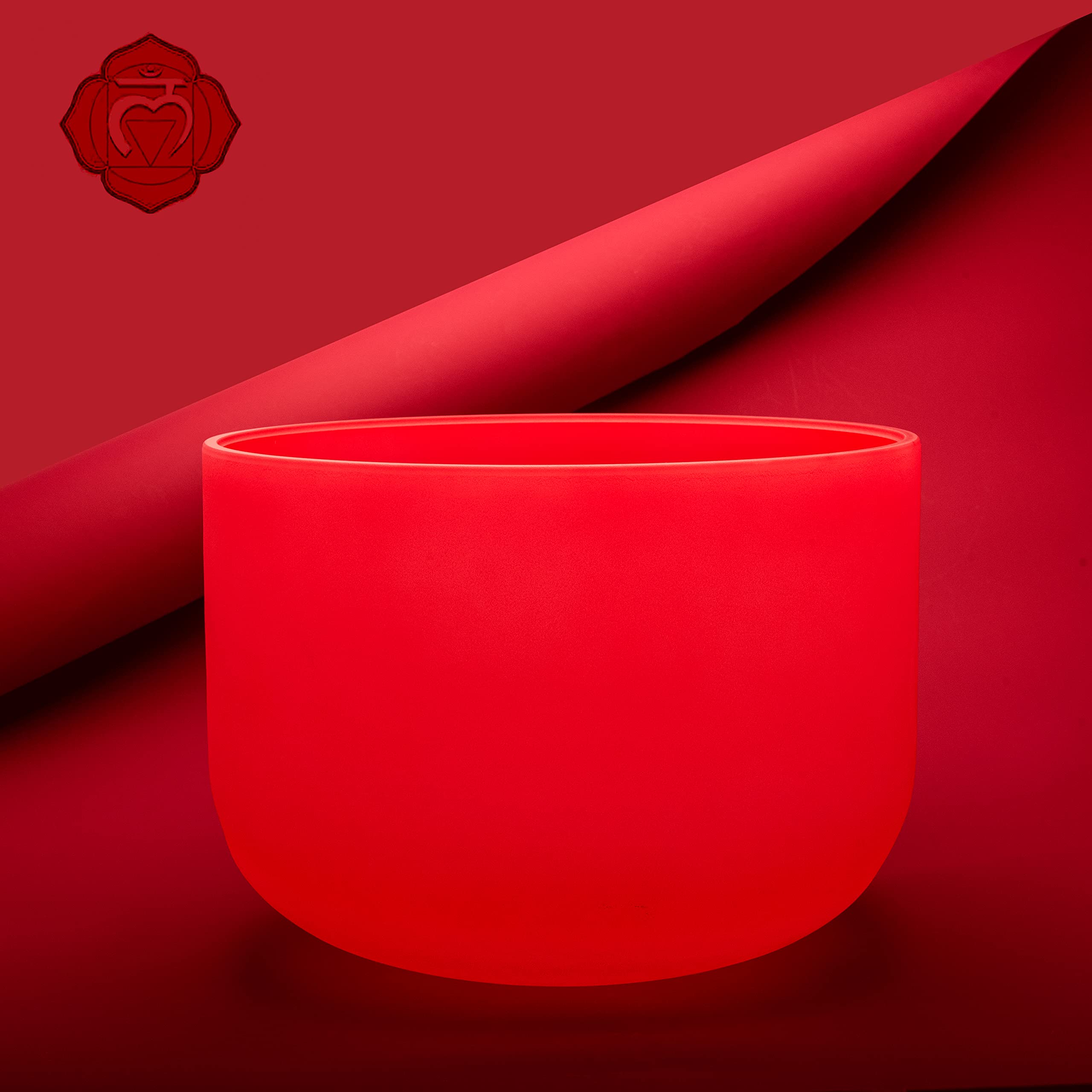 TOPFUND 12 inch Red C Note Crystal Singing Bowl Root Chakra - TOPFUND Crystal Singing Bowl