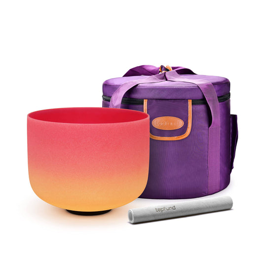 TOPFUND 440 hz Red-yellow 8 inch C note Crystal Singing Bowl Root Chakra - TOPFUND Crystal Singing Bowl