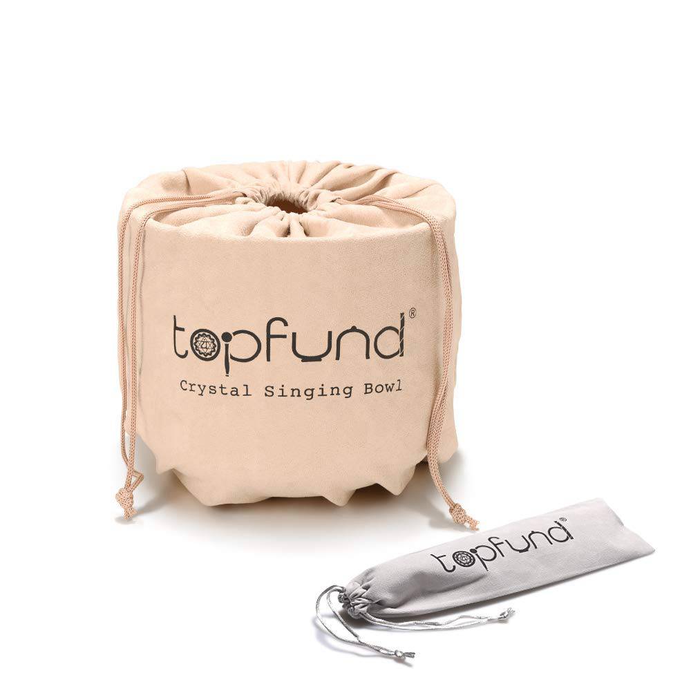 TOPFUND 440Hz C# Note Red Crystal Singing Bowl Adrenals Chakra 8 inch - TOPFUND Crystal Singing Bowl