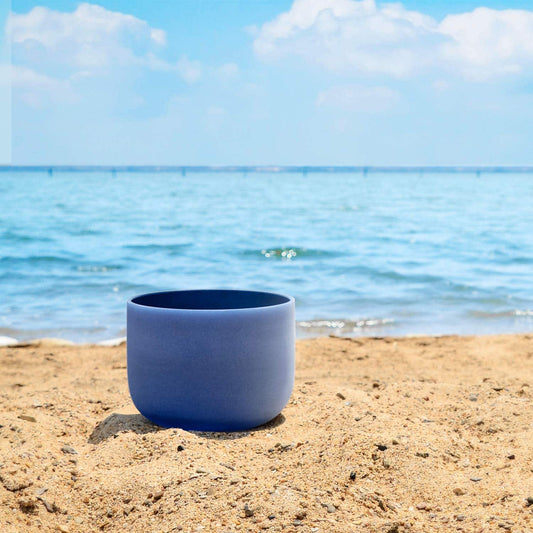 TOPFUND 440Hz Indigo A Note Crystal Singing Bowl Third Eye Chakra 10 inch - TOPFUND Crystal Singing Bowl