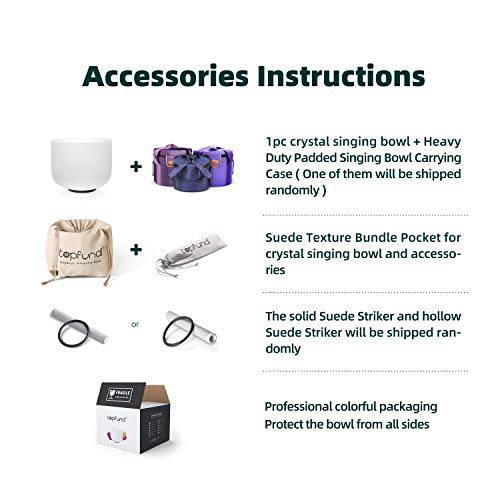 TOPFUND 8 inch Crystal Singing Bowl E Note - TOPFUND Crystal Singing Bowl