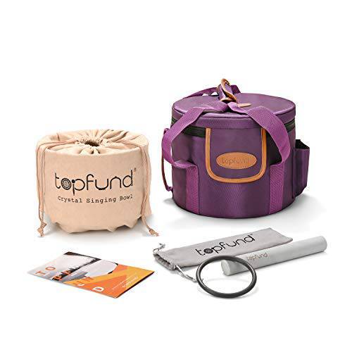 TOPFUND 8 inch Crystal Singing Bowl E Note - TOPFUND Crystal Singing Bowl