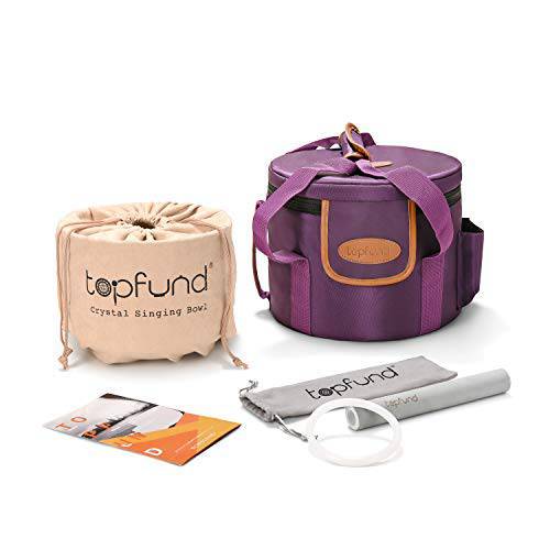 TOPFUND 8 inch Purple Perfect Pitch B note Crown Chakra Crystal Singing Bowl - TOPFUND Crystal Singing Bowl