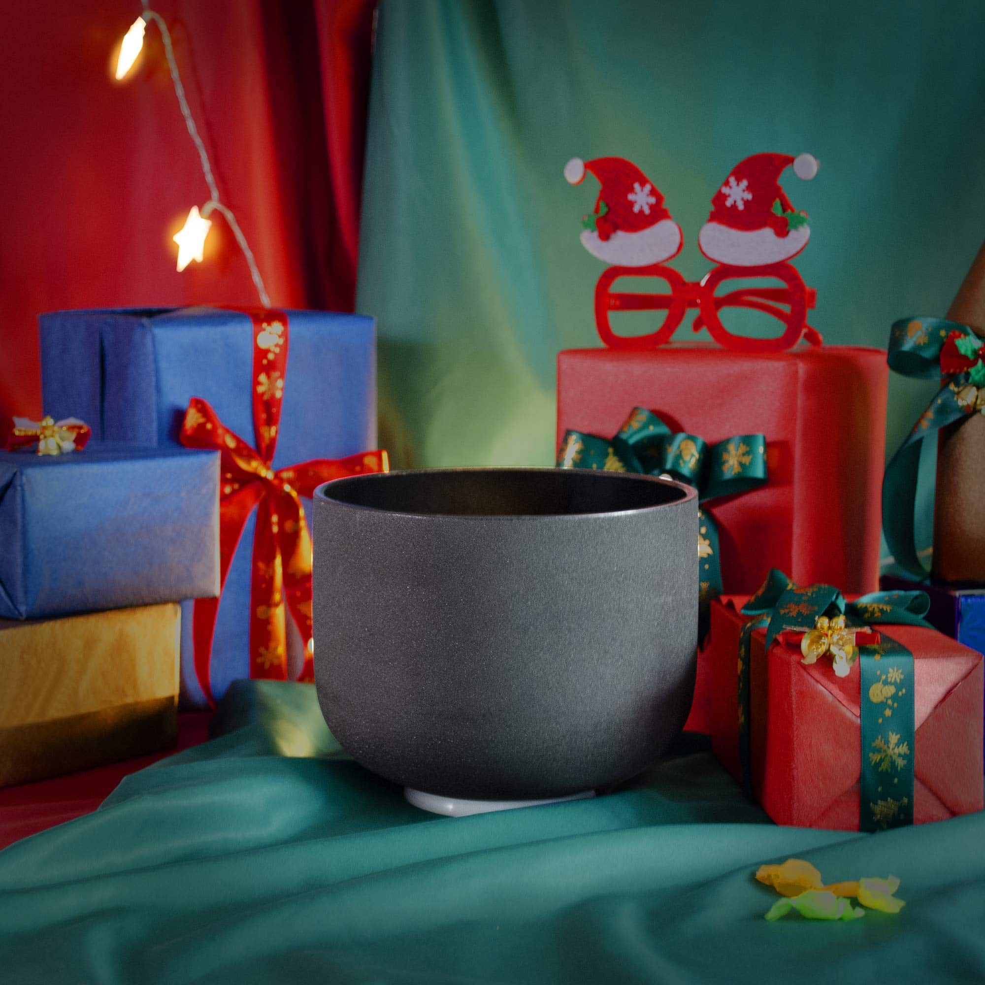 TOPFUND Black A# Note Crystal Singing Bowl Pineal Chakra 7 inch - TOPFUND Crystal Singing Bowl