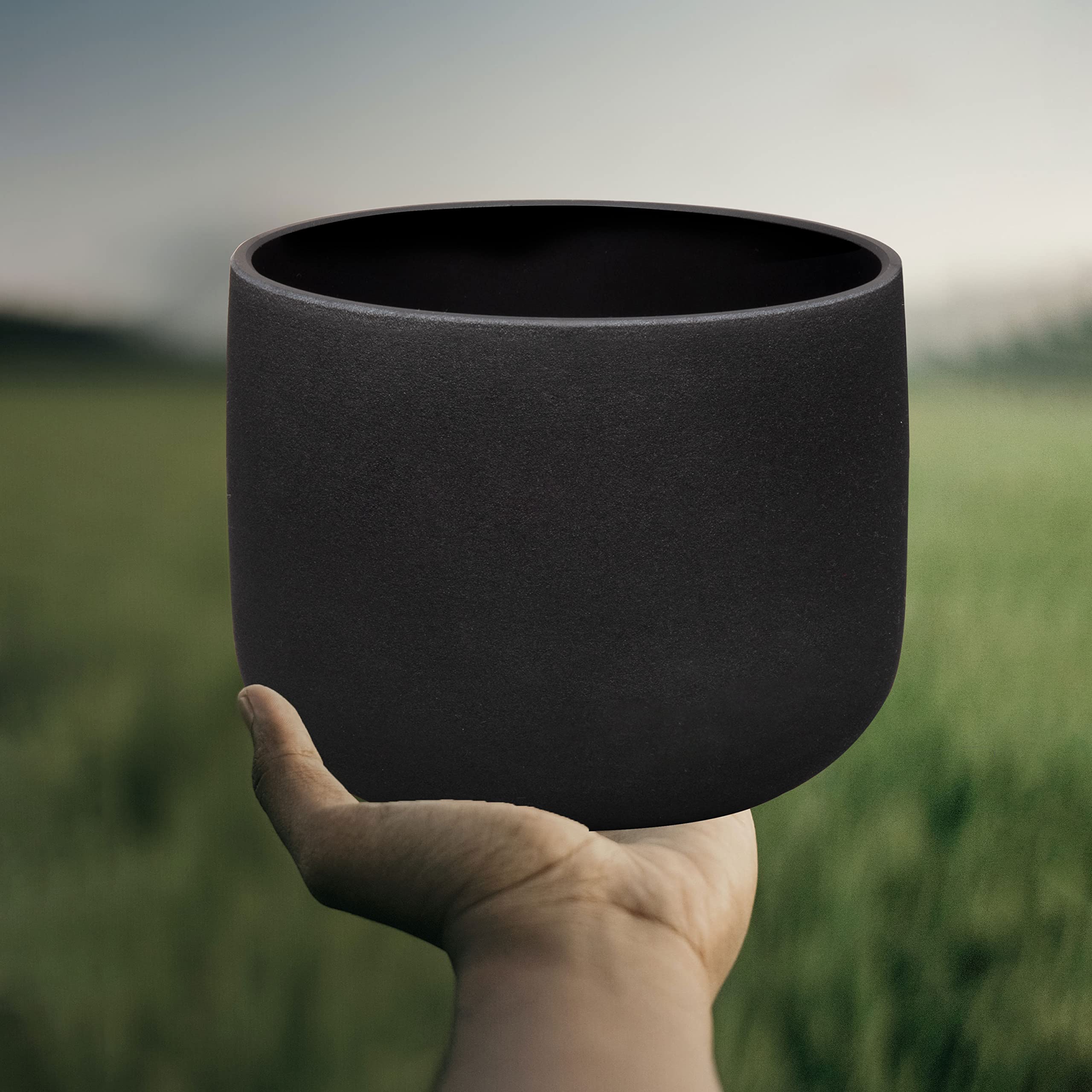 TOPFUND Black F# Note Crystal Singing Bowl Thymus Chakra 10 inch - TOPFUND Crystal Singing Bowl