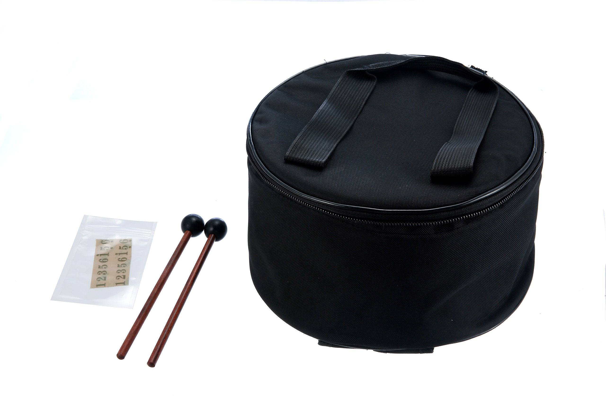 TOPFUND C Major Steel Tongue Drum Matt Black Colored 12 Inch - TOPFUND Crystal Singing Bowl