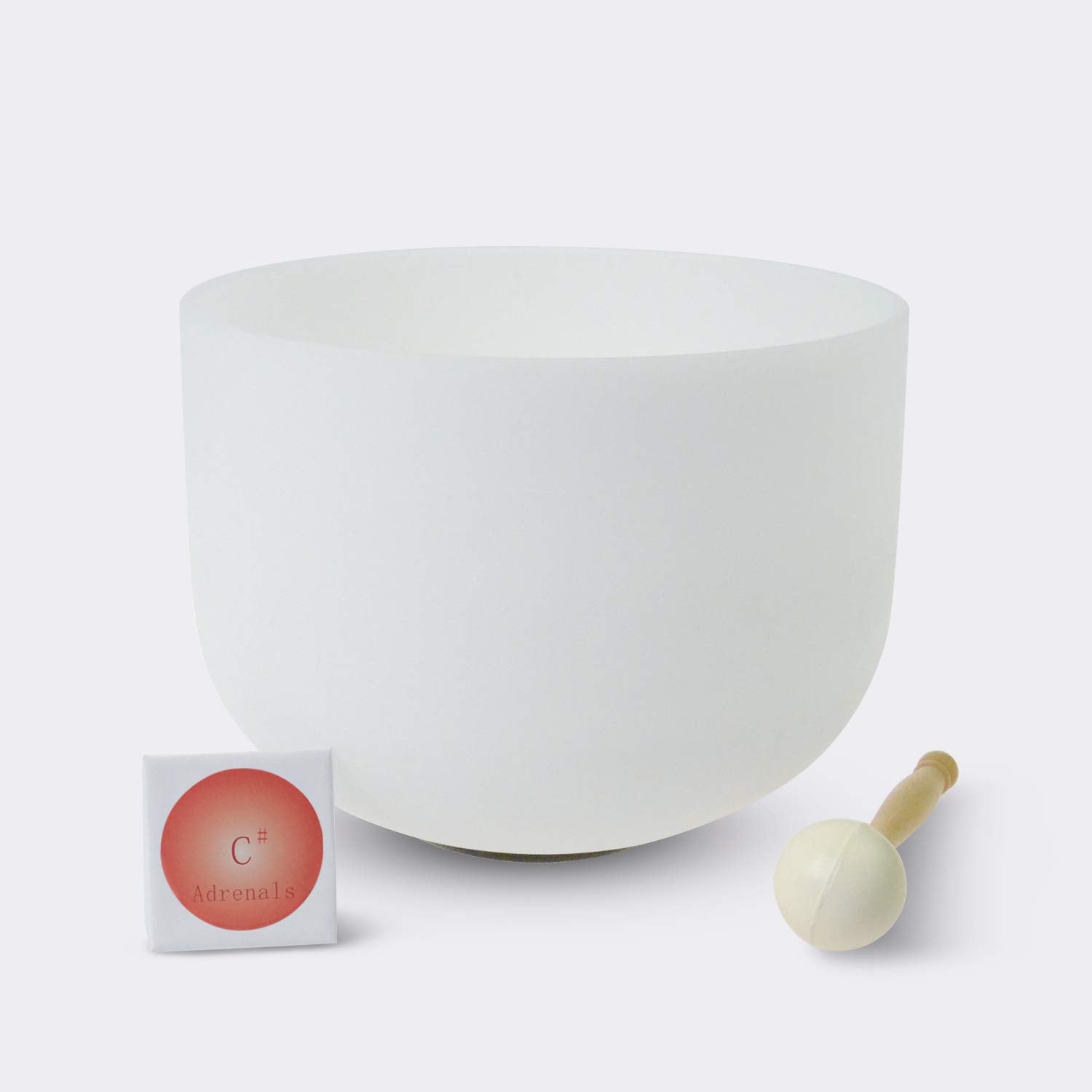 TOPFUND C# Note Adrenals Chakra Quartz Crystal Singing Bowl 12 inch,O Ring and Rubber Mallet Included,the 1st Chakra Sound Healing Singing Bowls Meditation,Yoga Enthusiasts and Sound Healer Tools - TOPFUND Crystal Singing Bowl