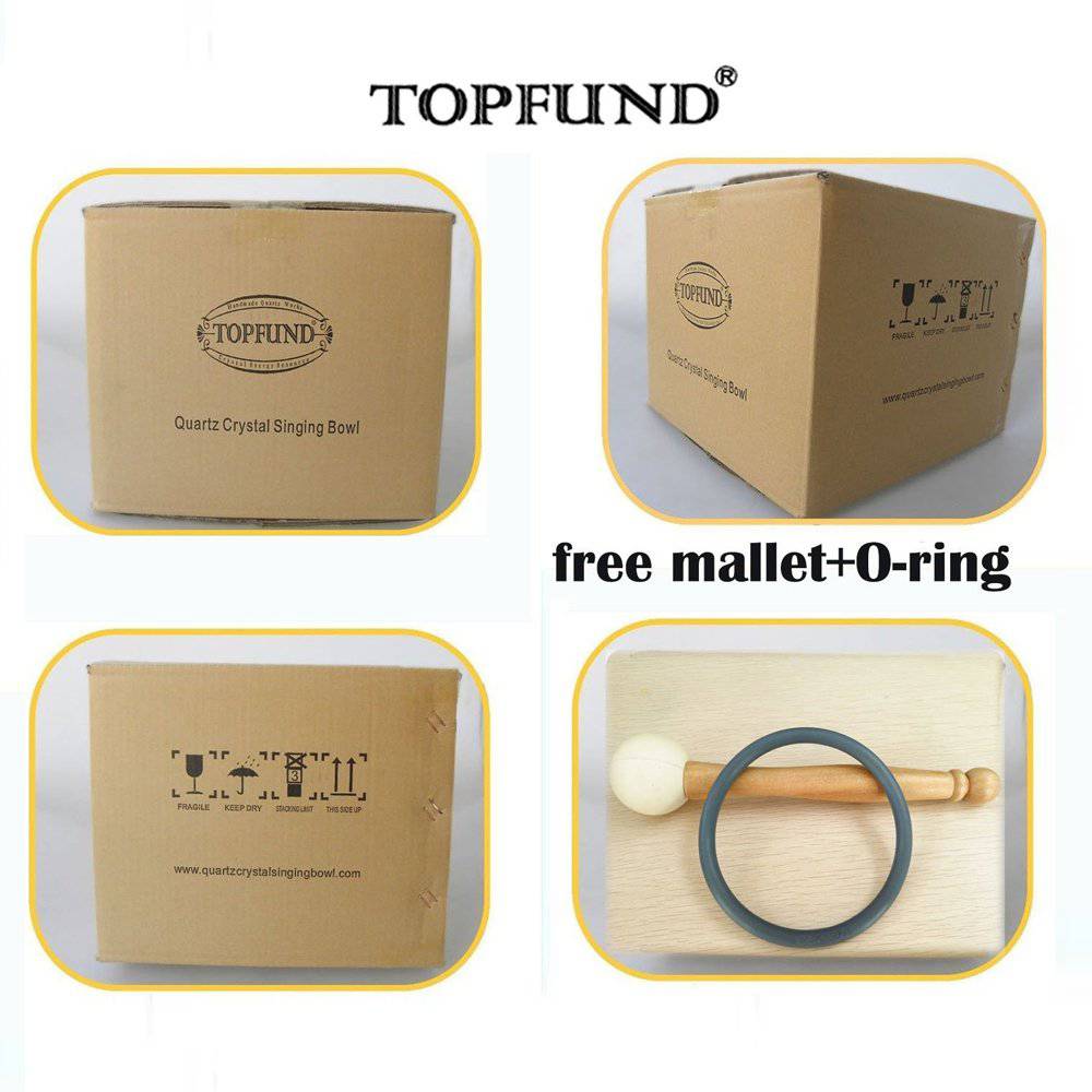 TOPFUND C# Note Adrenals Chakra Quartz Crystal Singing Bowl 12 inch,O Ring and Rubber Mallet Included,the 1st Chakra Sound Healing Singing Bowls Meditation,Yoga Enthusiasts and Sound Healer Tools - TOPFUND Crystal Singing Bowl