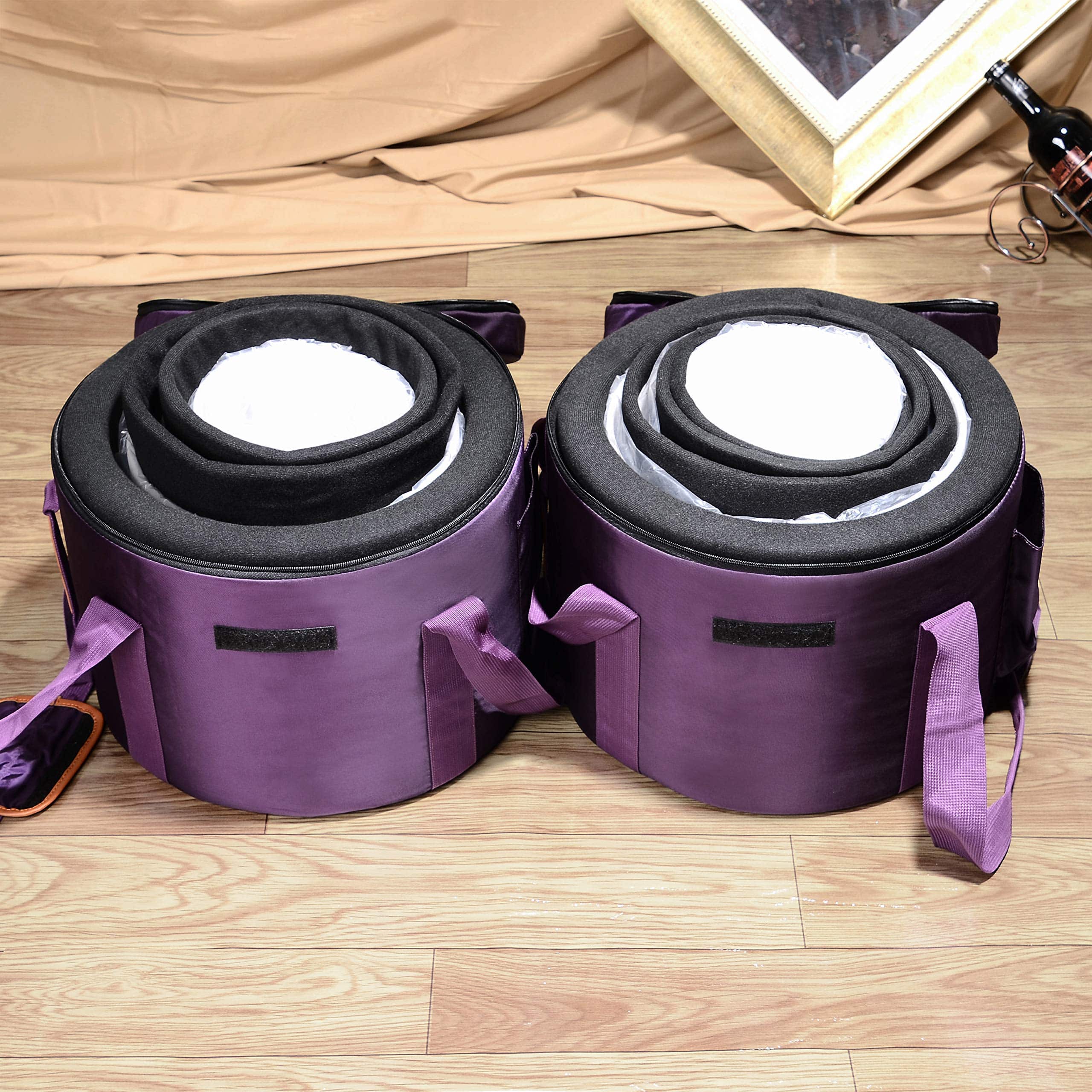 TOPFUND Chakra Set of 7 Black Crystal Singing Bowls with Heavy Duty Carrying Cases 7-12 inch Singing Bowl Rubber Mallet and Suede Strikers - TOPFUND Crystal Singing Bowl