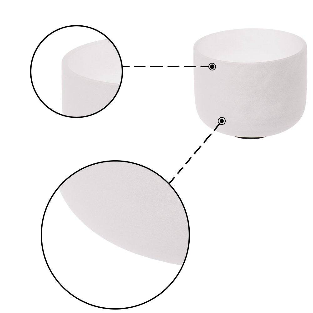 TOPFUND G# Note Zeal 5th Chakra Frosted Quartz Crystal Singing Bowl 18 Inch - TOPFUND Crystal Singing Bowl