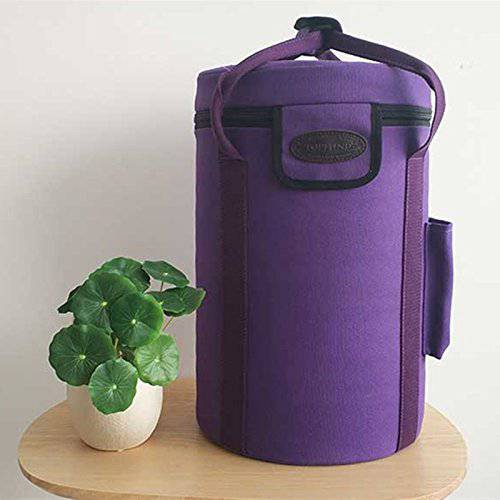 TOPFUND Purple Heavy Duty Canvas Crystal Singing Bowl Case for Hand Hold Crystal Healing Sound Bowls 8 inch - TOPFUND Crystal Singing Bowl