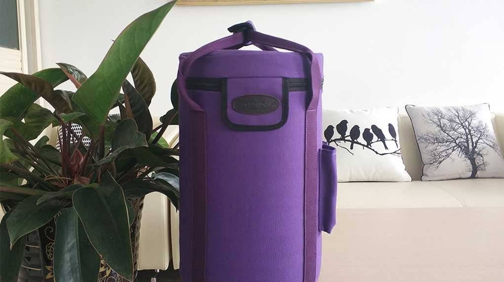 TOPFUND Purple Heavy Duty Canvas Crystal Singing Bowl Case for Hand Hold Crystal Healing Sound Bowls 8 inch - TOPFUND Crystal Singing Bowl