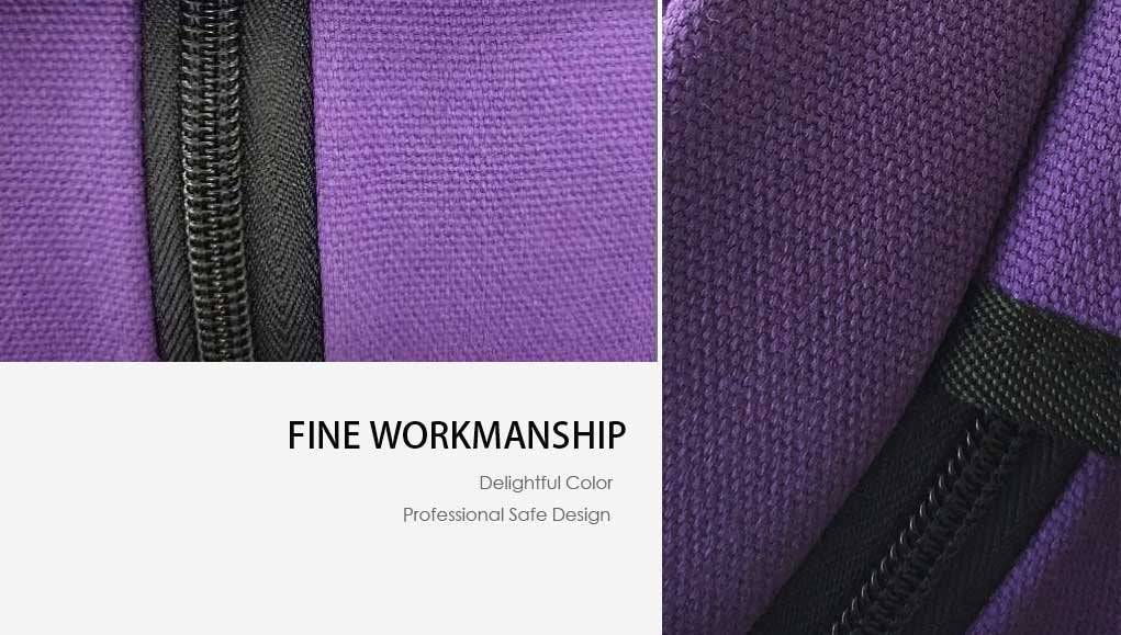 TOPFUND Purple Heavy Duty Canvas Crystal Singing Bowl Case for Hand Hold Crystal Healing Sound Bowls 8 inch - TOPFUND Crystal Singing Bowl