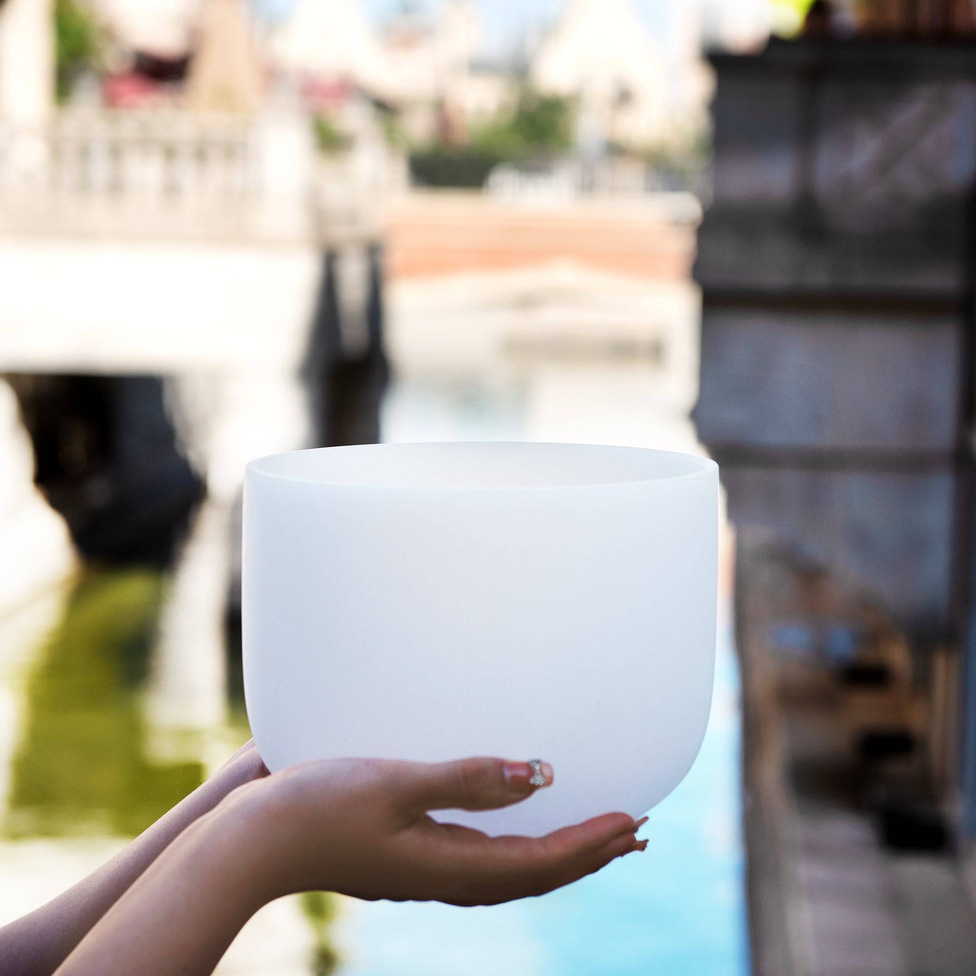 TOPFUND F Note Crystal Singing Bowl Heart Chakra 8 inch - TOPFUND Crystal Singing Bowl