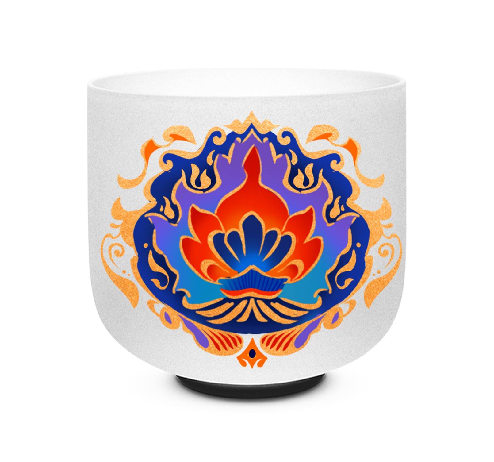 Hand-drawn Crystal Singing Bowl Tibetan White Series - TOPFUND Crystal Singing Bowl