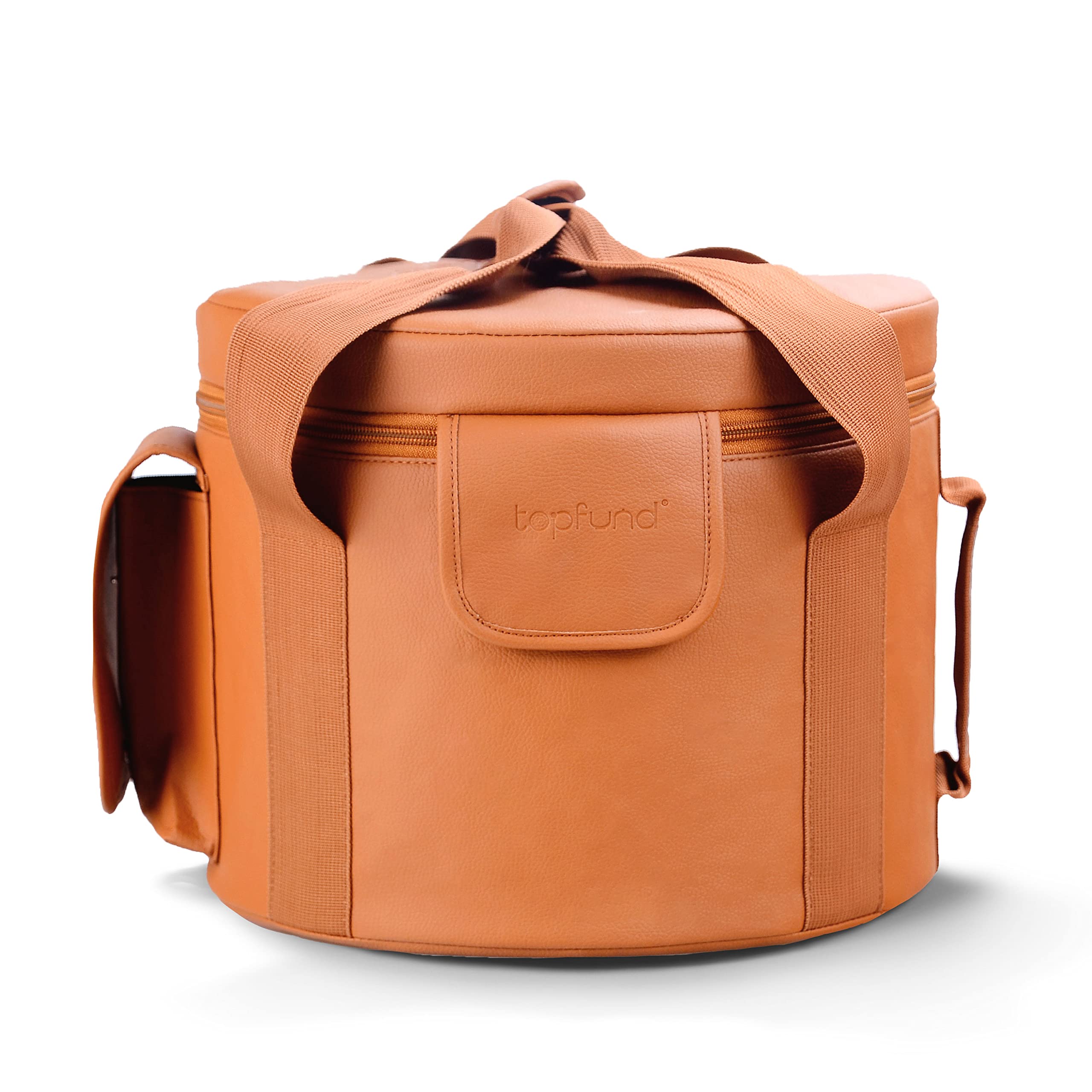 TOPFUND Artificial Leather Heavy Duty Sponge Padded Crystal Singing Bowl Carrying Case - TOPFUND Crystal Singing Bowl